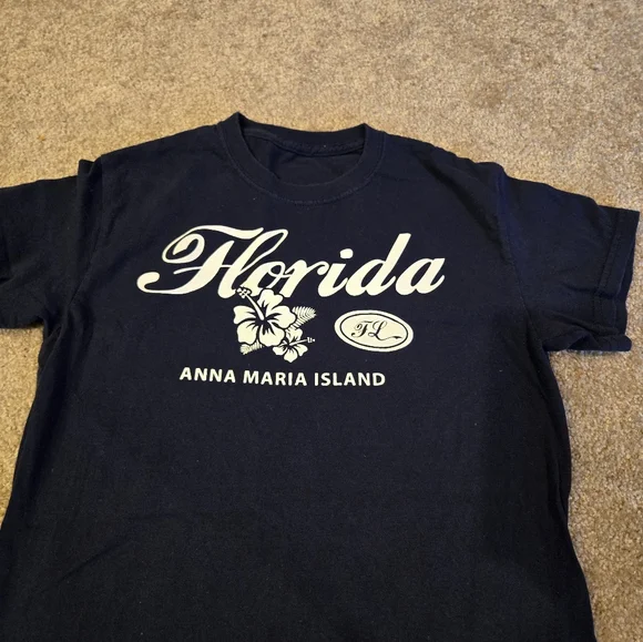 UNISEX Florida Anna Maria Island Navy Blue T-Shirt - Picture 3 of 9